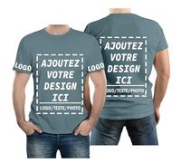 velquessa Tee Shirt Personnalisable Homme Femme, T Shirt personnalisé Couple Matching, Tee Shirts personnalisé Logo Entreprise/Événement Ajoutez Votre Image/Texte
