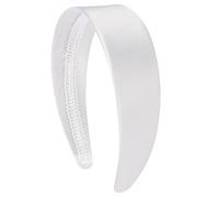 VELSCRUN Bandeaux blancs pour femmes et filles de 4,1 cm de large - Bandeau en satin pour femmes - Serre-tête solide et simple pour les vacances, cosplay, Halloween, accessoires pour cheveux, cadeaux