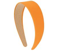 VELSCRUN Bandeaux orange pour femmes et filles de 4,1 cm, en satin soyeux pour Halloween, vacances, bandeau fin, solide, simple, cosplay, accessoires de cheveux pour mères et sœurs