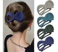 Velscrun Lot de 4 pinces à cheveux plates pour femmes et filles, cheveux épais et fins, pinces à cheveux alligator français, grandes pinces à cheveux à bec de canard mat, accessoires pour cheveux,