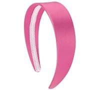 VELSCRUN Serre-tête rose pour femmes et filles de 4,1 cm de large - Bandeau en satin pour femmes - Accessoires de cheveux solides et simples pour les vacances, cosplay, Halloween, cadeaux pour mères
