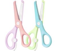 VELSIN Ciseaux de Sécurité pour Enfants - Ciseaux de Bricolage avec lames en Acier Inoxydable et Bord de Sécurité pour Enfants, Maternelle, Débutants, pour Droitiers/Gauchers, 2 Pièces