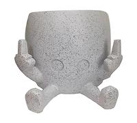 VELUNE Pot de fleurs, joli pot de fleurs pour doigt d'honneur - Pot de fleurs de jardin en résine - Pour pelouse, cour, décoration de jardin