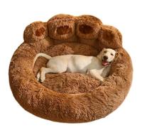 VELUNE Sommeil Profond, Chaud, Grand Tapis pour Animaux de Compagnie, en Forme de Patte d'ours, Coussin Super Doux, Longue Peluche,Lit Rond pour Chien et Chat, Lits calmes