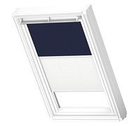 VELUX Original Store Duo Occultant et Tamisant, Cadre Blanc, U08, UK38, Bleu Foncé