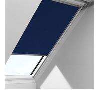 VELUX Original Store Occultant, Cadre Argenté, DKL MK04, Bleu Foncé