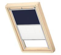VELUX Store Duo occultant et tamisant, Cadre argenté, M06, M35, Bleu Foncé