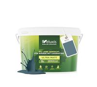 Veluxis Peinture murale grise pour intérieur - 5 litres e pouvoir couvrant 1, sans traces, peu de gouttes & peinture écologique, sans COV - (Blue Mussel)