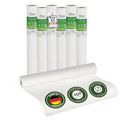 Veluxis® Vlies mural Premium - toile lisse recouvrable, anti-fissures et stable, idéale comme sous-couche avant peinture (lot de 6 rouleaux blancs, 25,00 m x 1,00 m - 150 g/m²)