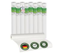 Veluxis® Vlies mural Premium - toile lisse recouvrable, anti-fissures et stable, idéale comme sous-couche avant peinture (lot de 8 rouleaux blancs, 25,00 m x 1,00 m - 150 g/m²)