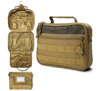 VELVEBAG Trousse de toilette tactique pour homme - Trousse de toilette à suspendre pour homme - Trousse de toilette de voyage pour homme, kaki, Trousse de toilette suspendue