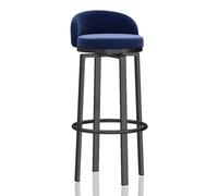 Velvet à 360 degrés Barstools pivotants Set à 1/2/3/4, 65 cm H COMPTENDRE HEAUX TOAUX Bar avec des Magnes du Bode/REFORME/Black Metal pour îlot de Cuisine, comptoir, café, (1PCS Hauteur 65 cm)
