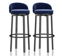 Velvet à 360 degrés Barstools pivotants Set de 1/2/3/4, 65 cm H COMPTENDRE HEAUX TÉLÉBOTES DE Bar avec Low Bas/Record/Patte MAEUR Black Metal pour LA Maison ISLANGE, Compter, Cafe, (2PCS Hauteur