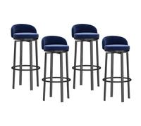 Velvet à 360 degrés Swivel Barstols Set de 1/2/3/4, 65 cm H COMPTENDRE HEAUT TÉLÉBOTES Bar avec des Magnes du Bode/REFORME/Black Metal pour îlot de Cuisine, comptoir, café, (4pcs Hauteur 65 cm)