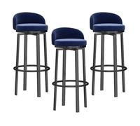 Velvet à 360 degrés Swivel Barstools Set de 1/2/3/4, 65 cm H COMPTENDRE HEAUT TOAUX avec des MAUTRES DE Bas/RECORT DE Food/Black Metal pour îlot de Cuisine, comptoir, café, (3 pcs de Hauteur 65