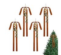 Velvet - Arches de sapin de Noël | Ruban d'arbre avec clochette | 4 pièces décorations saisonnières vacances cheminée porte couronne mur manteau escalier swag topper festif maison accent ensemble
