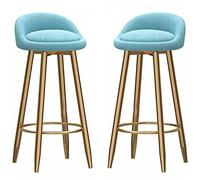 Velvet Bar Tools Dining Counter Tools Tools Black Metal Mots and Foot Represt, Counter Hight Tabine pour l'îlot de Cuisine, Cafe, Pub, Bar, 300 Livres (Blue-2P Clair, 75 cm)