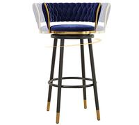 Velvet Barstools avec Haut de siè pivotant Jambes en métal, tabourets de comptoir en Fer pour comptoir de Cuisine, Bar à Domicile, Salle à Manger, 300 LB (1 pseudonyme, 75 cm)