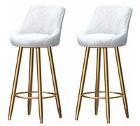 Velvet Barstools Kitchen Counter Counter Bar Tabouret 330 lbs Bar Tabourets Ensemble de 2, Hauts tabourets de Bar pour Le Salon Pub Island Pub (Blanc, 29,6 Pouces / 75 cm)