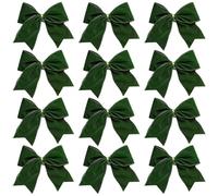 Velvet Bows, Arbres de Noël Bows 12pcs 6x6in Velvet Christmas Multi-usurpose Decorative Bowknot pour l'enveloppe, l'artisanat, la Guirlande, Le Butin, la Couronne, Le Vert