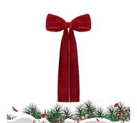 Velvet Bows for Christmas Tree - Grands rubans en velours rouge, guirlande d'artisanat vintage, ornement décoratif festif | Décoration classique de la faveur des vacances pour le Nouvel An Party Home