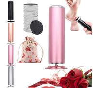 Velvet Care Pieds, HoneyGlow - Kit Beauté Pieds, Mielle Glow Pied, Mielle Ponceuse Pied, Rapeuse Pieds éLectrique, Avec 60 Disques De Papier De Verre De Rechange pour Femmes Hommes PéDicures (Rose)