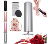 Velvet Care Pieds, HoneyGlow - Kit Beauté Pieds, Mielle Glow Pied, Mielle Ponceuse Pied, Rapeuse Pieds éLectrique, Avec 60 Disques De Papier De Verre De Rechange pour Femmes Hommes PéDicures (Argent)