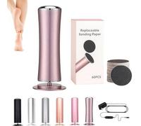 Velvet Care Pieds - Transforme et Sublime Vos Pieds, Rape Pieds Électrique, Avec 60 Tampons Glide Pour Éliminer Efficacement Et Sans Douleur Les Callosités, Pour Femmes Hommes Pédicures (Violet)