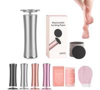 Velvet Care Pieds - Transforme et Sublime Vos Pieds, Rape Pieds Électrique, Avec 60 Tampons Glide Pour Éliminer Efficacement Et Sans Douleur Les Callosités, Pour Femmes Hommes Pédicures (Argent)
