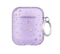 Velvet Caviar Compatible avec les coques AirPods 2e et 1ère génération, jolie coque rigide de protection pour femme, étoiles violettes
