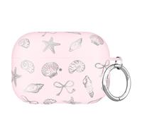 Velvet Caviar Compatible avec les coques AirPods Pro 2e et 1ère génération - Jolie coque rigide de protection pour femme - Coquillages côtiers roses