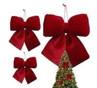Velvet Christmas Bows - 14x12cm à 30x29cm Ensemble de décoration de luxe, accents festifs rouges, décoration de vacances en plusieurs usages | Elegant Tree Wreath Wreath Cows avec une texture premium,
