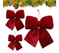 Velvet Christmas Bows, Velvet Christmas Tree Red Decor, Seasonal Holiday Bows, Soft Fabric Design with Elegant Finish, Festive Decoration for Holiday Party Wedding Home Tree Front Door Wreath