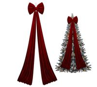 Velvet Christmas Tree Bow, Extra Large Red Arc pour la décoration de Fond de Mur Couronne / 79x16in