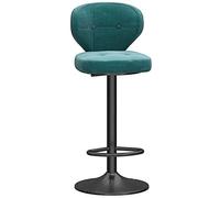Velvet Counter Hauteur 25.6-31.5 Bar tabourets, tabourets de comptoir de Cuisine avec Dos Repose-Pieds, chaises de Bar pivotantes en Velours pour Kitchen Bistro (Green-1PS)