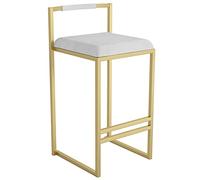 Velvet Counter Hauteur 65/75 cm tabourets de Bar, tabourets de comptoir de Cuisine avec Repose-Pieds Jambes en métal doré, chaises de Bar rembourrées pour Le café de pub de Cuisine (White-1PS, 75 cm)