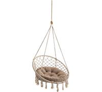Velvet Coussin pour Fauteuil Suspendu, Coussin d'Assise pour Chaise, Fauteuil Panier Suspendu, Coussin Intérieur, Housse Lavable, Rond, Swing, Coussin à Bascule, 65 cm, Beige