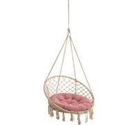 Velvet Coussin pour Fauteuil Suspendu, Coussin d'Assise pour Chaise, Fauteuil Panier Suspendu, Coussin Intérieur, Housse Lavable, Rond, Swing, Coussin à Bascule, Rose, 65 cm