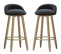 Velvet Dining Bar Tools Black Metal Mots and Foot Represt, Counter Hight Tabine pour l'îlot de Cuisine, Cafe, Pub, Bar, Livres (Black-2P, 65 cm)