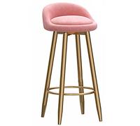 Velvet Dining Bar Tools Black Metal Mots and Foot Represt, Counter Hight Tabine pour l'îlot de Cuisine, Cafe, Pub, Bar, 300lbs (Pink-1PS, 75 cm)