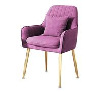 Velvet Dining Chairs with Armrests Metal Legs - Cushioned Accent Chairs for Dining Room Kitchen and Living Room - Stylish and Comfortable Seating