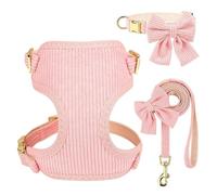 Velvet Doux Velvets Breathable Collar Collar Faire Un Ensemble avec Une Boucle en Métal À Bowknot pour Shiba Inu Pug Chihuahua Poodle Yorkshire,Un,S