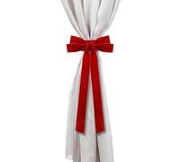 Velvet Drapes Tiebacks - Bowknot Ribbon Decor, Velvet Red Curtain Holdbacks for Christmas And Valentine's Day | Decorative Bowknot Tiebacks for Home Window Wedding Crafts | Elegant Ribbon Ornaments