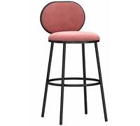 Velvet Petit-déjeuner Comprendre Hauteur CHAIRES avec Dos Jambe métallique, Livres Poule, tabourets Hauts pour îlot de Cuisine, Bar, pub (rose-1ps, 65 cm)