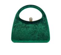 Velvet Rhinestone Evening Bag, Evening Clutch, Chain, Dress, Wedding (Green)