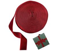 Velvet Ribbon câblé, ruban de velours 1 pouce côté simple, papier d'emballage de Noël en satin rétro pour les arcs cheveux, cou, cafts, bouquet, claret