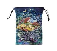 Velvet Tarot Card Sac - Pouche de Stockage à Cordon à imprimé Animal | Poche colorée à Double Face pour dés, Cristaux, Bijoux, Mini-Cartes, Sac Cadeau pour Les Voyages, Outils d' ou Essentiels de