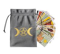 Velvet Tarot Pouche - Sac de Rangement à Cordon pour Cartes de Tarot, dés, Bijoux et Cristaux | Porte-Carte de Tarot Doux et Durable pour Les et Les Adultes | Mystical Travel Pouch pour Oracle