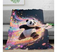 Velvet Touch Cartoon Panda Couverture Jaune Ocre 80x90inch(200x230cm), Colorful Cover Couverture Sherpa Polaire - Confort Classique Canapé/Lit