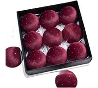 Velvet XM0170S Lot de 9 décorations à suspendre pour sapin de Noël avec texture douce et design moderne Rouge vin